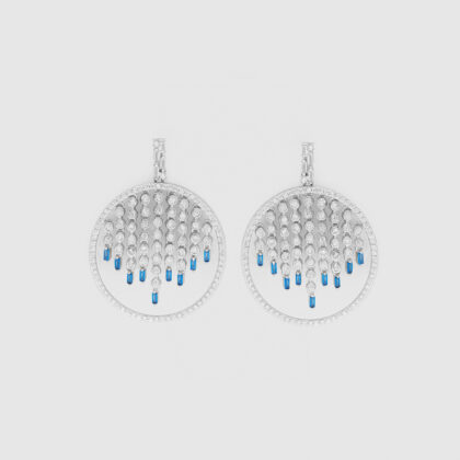 Crystal Raindrop Silver Earrings