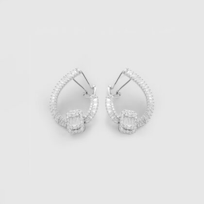 Diamond studded halo hoops