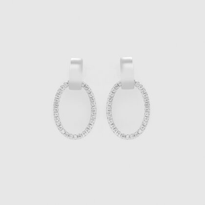 Oval Sparkle Hoop Earrings