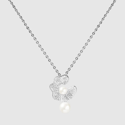 Crescent Moon Pearl Necklace