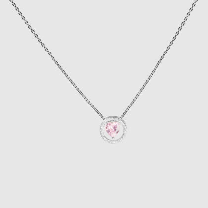 Pink Heart Pendant Necklace