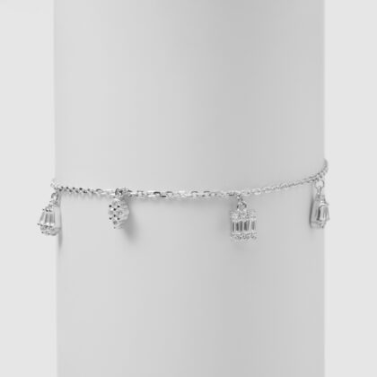 Sterling Silver Charm Drop Bracelet