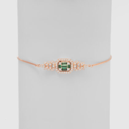 Emerald Gleam Silver Bracelet