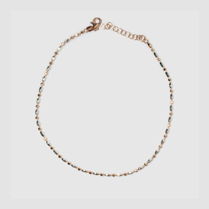 Dual-Tone Beaded Anklet