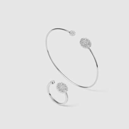 Sterling Silver Sparkle Duo Set (Bracelet & Ring)